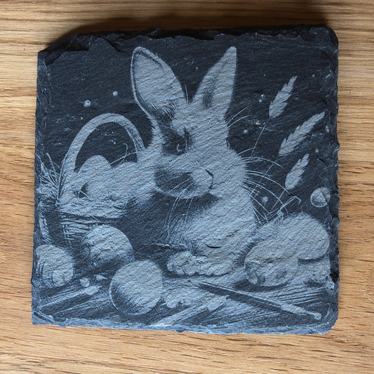 Schieferuntersetzer Ostern