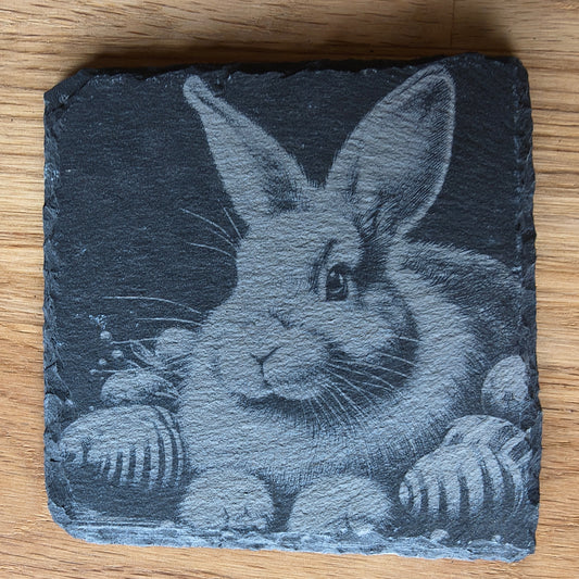 Schieferuntersetzer Ostern