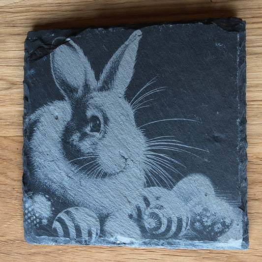 Schieferuntersetzer Ostern