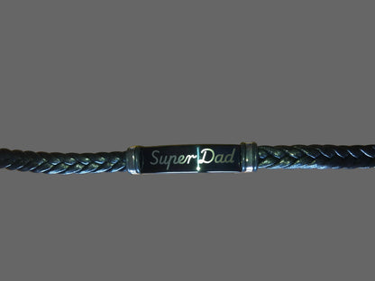 Lederarmband mit Gravur "Super Dad" | Geschenk zum Vatertag