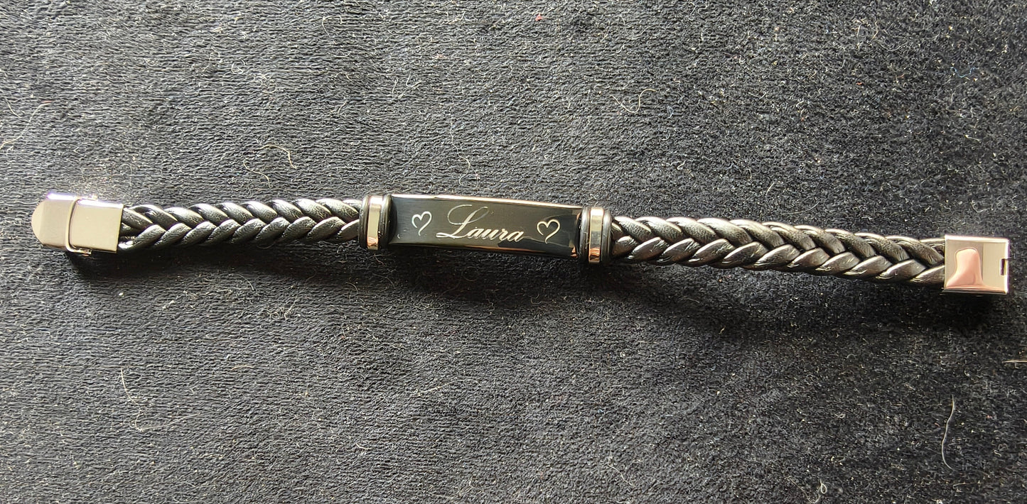 Partnerarmband aus Leder mit Gravur | Personalisiertes Paarschmuck-Set