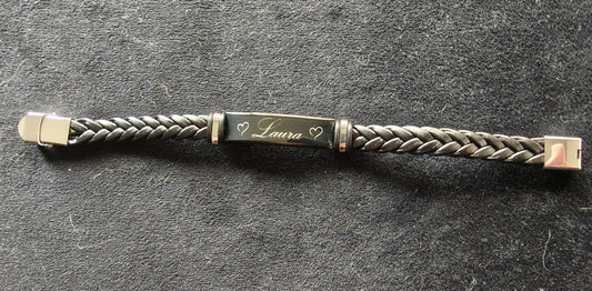 Partnerarmband aus Leder mit Gravur | Personalisiertes Paarschmuck-Set